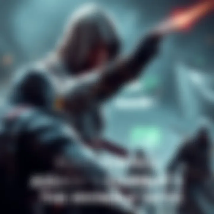 An Assassin's Creed character in a hooded cloak skillfully performing a counter move against an enemy in a battle scene