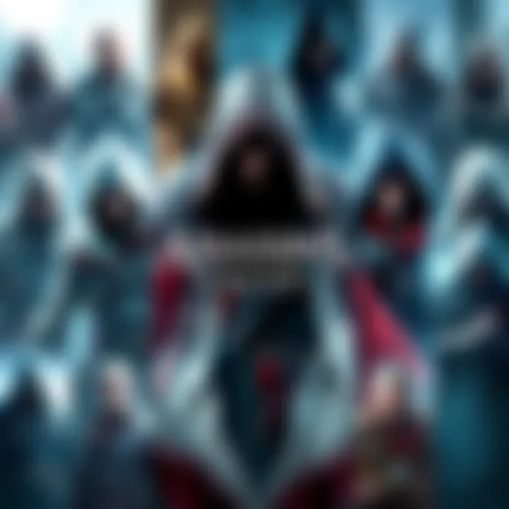 Assassin's Creed Game Collection A collection of 19 Assassin's Creed game covers showcasing various characters and settings from the series.