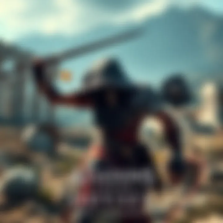 A character in Assassin's Creed Odyssey exploring ancient Greece with weapons drawn, ready for action.