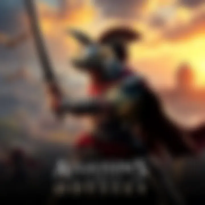 A scene showcasing a warrior fighting in ancient Greece with vibrant landscapes and engaging combat.