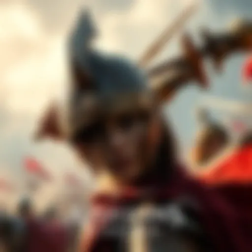 Kassandra in action during a battle scene from Assassin's Creed Odyssey and Valhalla