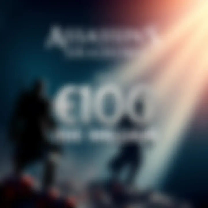 A graphic showing the high budget of Assassin's Creed Shadows, emphasizing the figure over €100 million with a gaming theme.