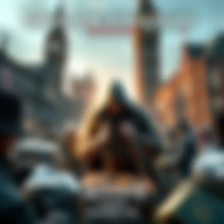 A character from Assassin's Creed Syndicate gathering materials for upgrades in a historical London setting.
