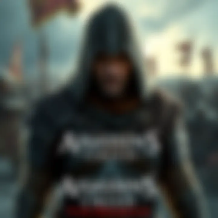 Cover illustration showing the main character in a Viking setting, wearing a hood and armor, with a battle scene in the background.