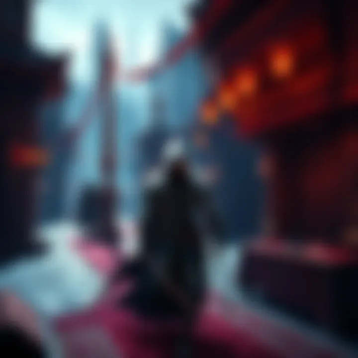 A vibrant scene from the Assassin's series showing a character in a historical setting, engaging in stealthy actions with impressive visuals