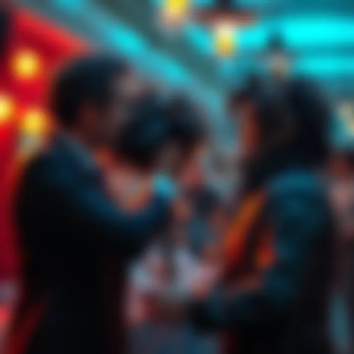 Clavicular's assistant grabbing Androgenic's wig during a heated exchange