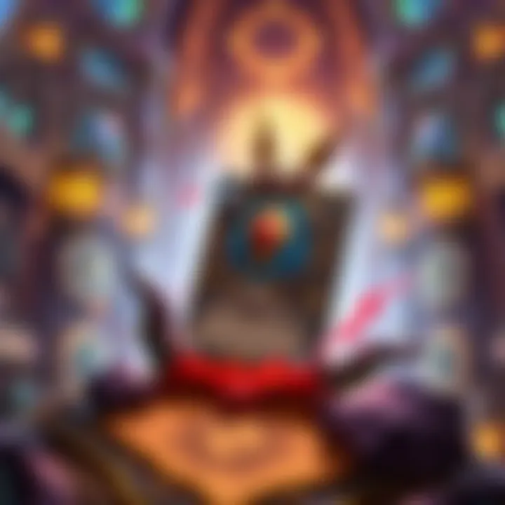 The Astalor Bloodsworn card from Hearthstone displayed on a game board, showing its powerful abilities as players strategize around it.