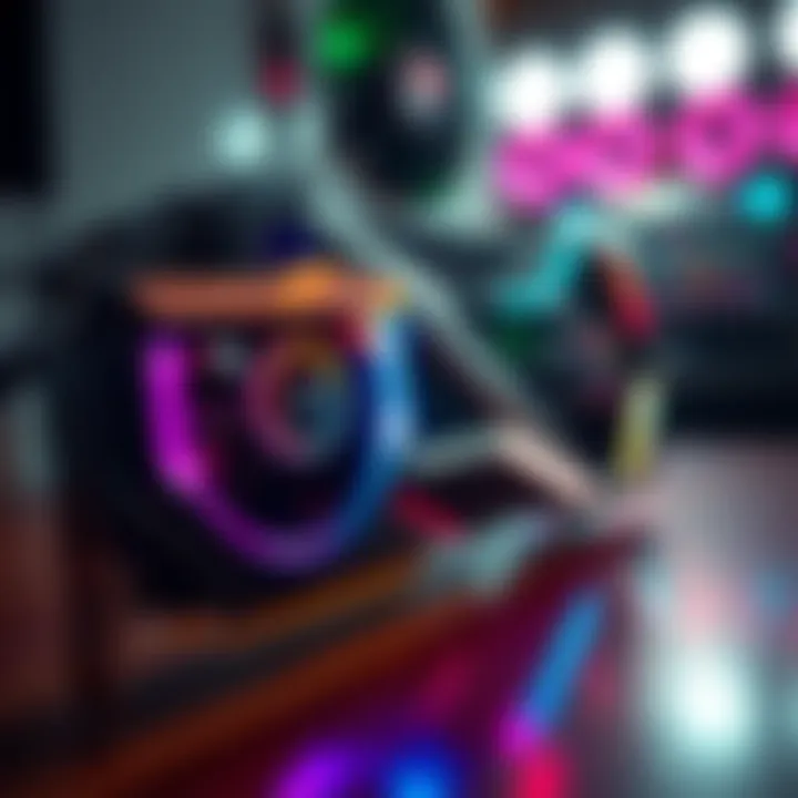 Close-up of a shiny ASUS 5070 Ti graphics card with RGB lighting, displaying cooling fans and sleek design, ready for gaming optimization.