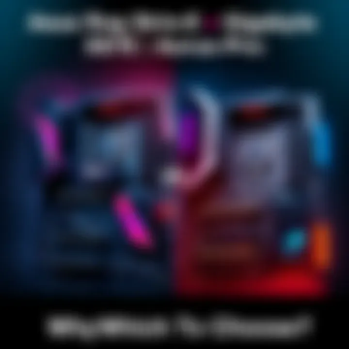 Comparison of Asus ROG Strix B650E-E and Gigabyte X870E Aorus Pro gaming motherboards, highlighting their design and features