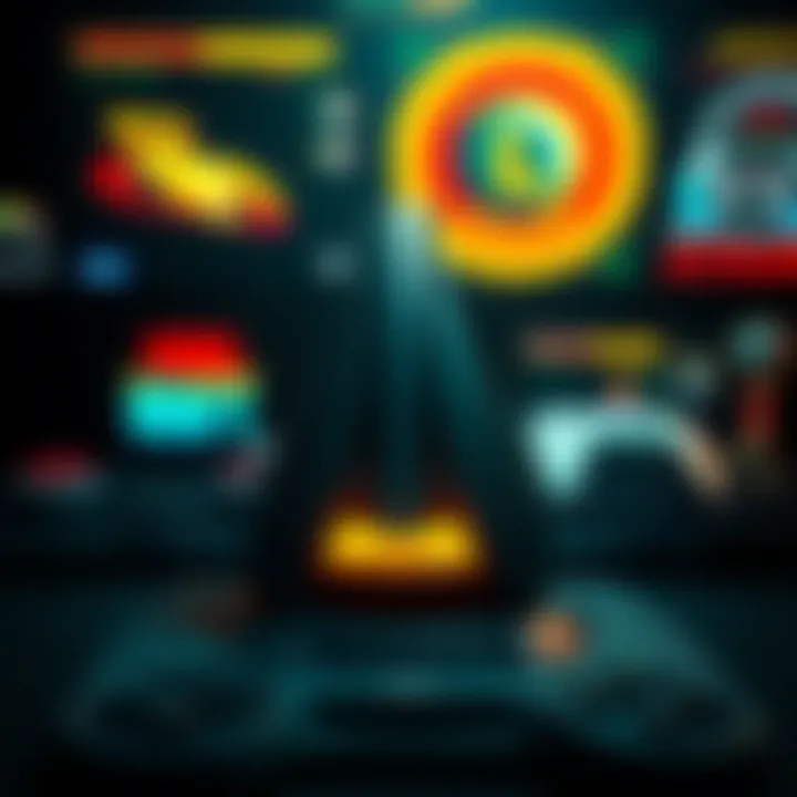 Atari logo with retro game graphics in the background, representing game revivals