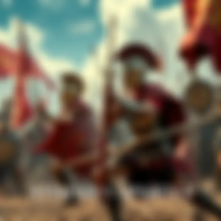 A fierce battle scene between warriors from Athens and Sparta, showcasing their distinct armor and weapons in a dramatic confrontation.