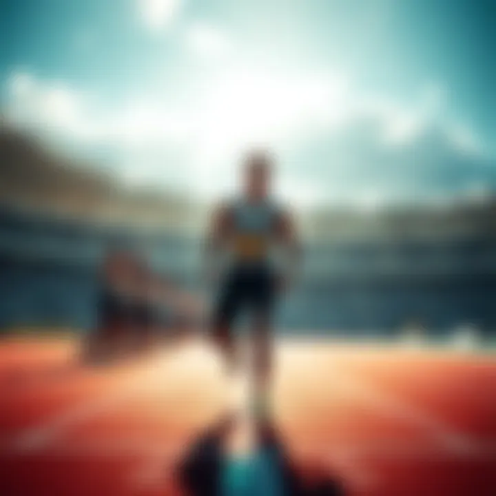An athlete stands confidently at the starting line, ready to compete, symbolizing courage over fear.