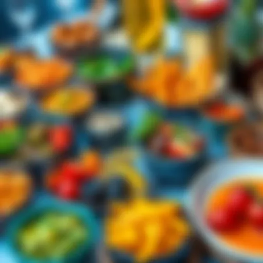 A colorful array of unique Atlantide dishes showcasing different flavors and ingredients