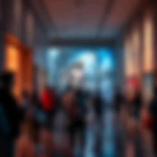 Fans gathered outside an art gallery, eagerly anticipating the return of a famous atmospheric artwork