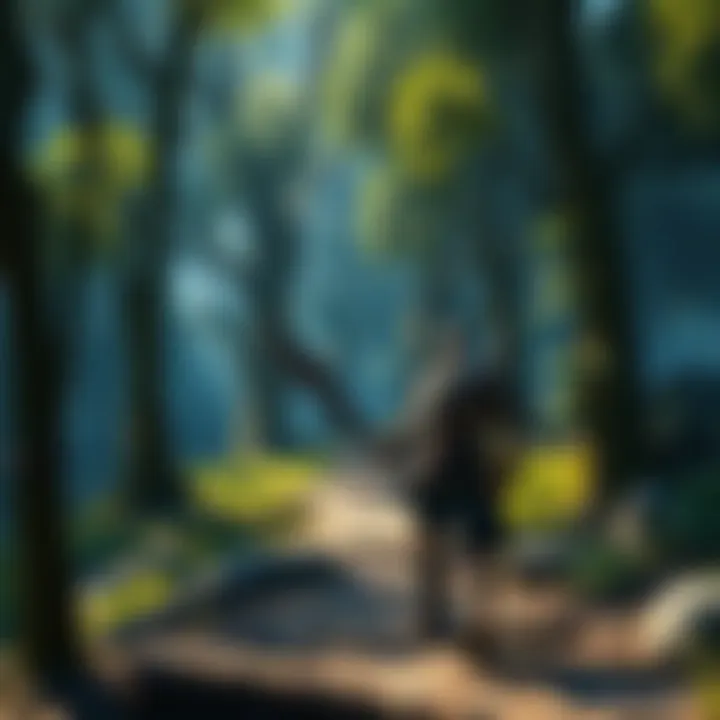 Atreus exploring the lush Ironwood forest in God of War, showcasing his character development.