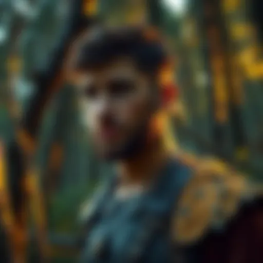 Atreus Listening Intently Atreus stands in a forest, focused and listening to a distant sound, showing a thoughtful expression.