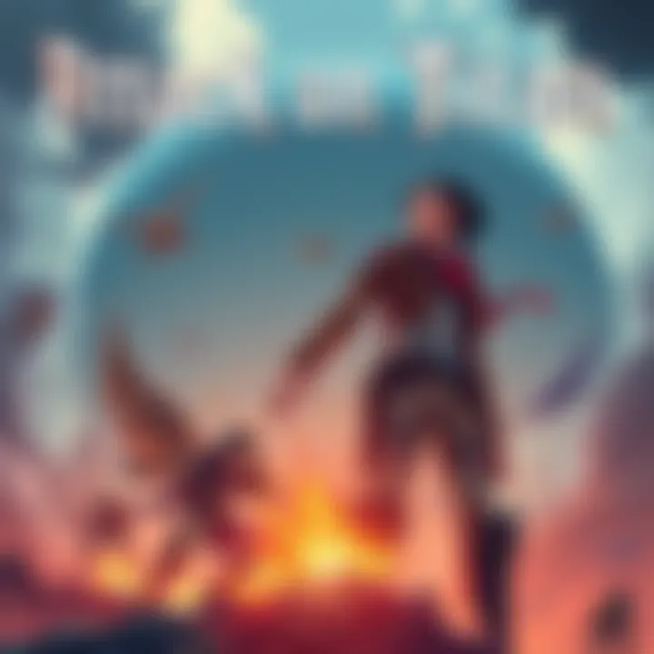 A vibrant illustration featuring characters from Attack on Titan in action, showcasing the intense battle scenes and iconic elements of the series.