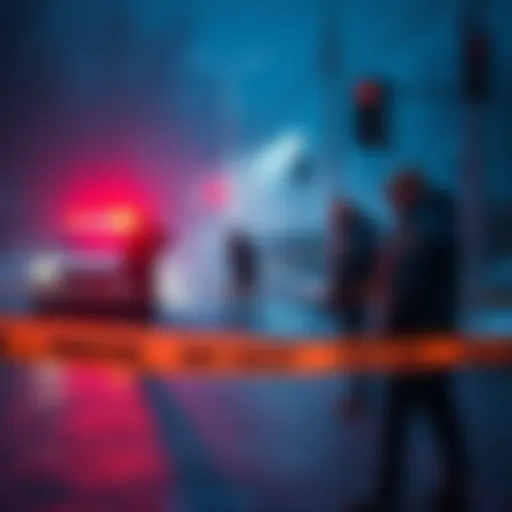Scene of attempted shooting involving a man targeting Artyom, showing police investigation and onlookers