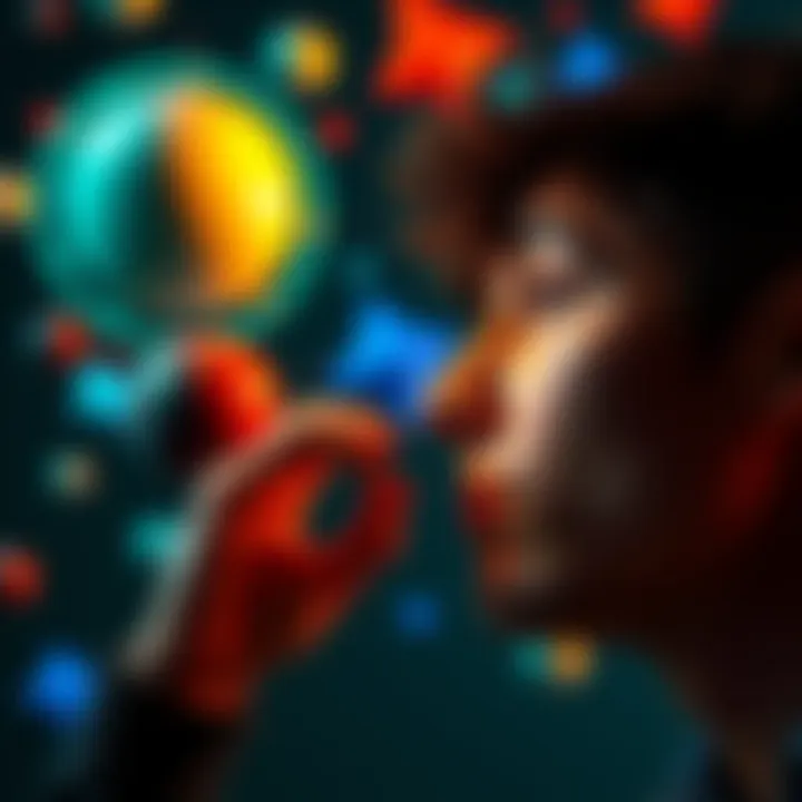 A person gazing thoughtfully at abstract shapes symbolizing unconventional attractions.