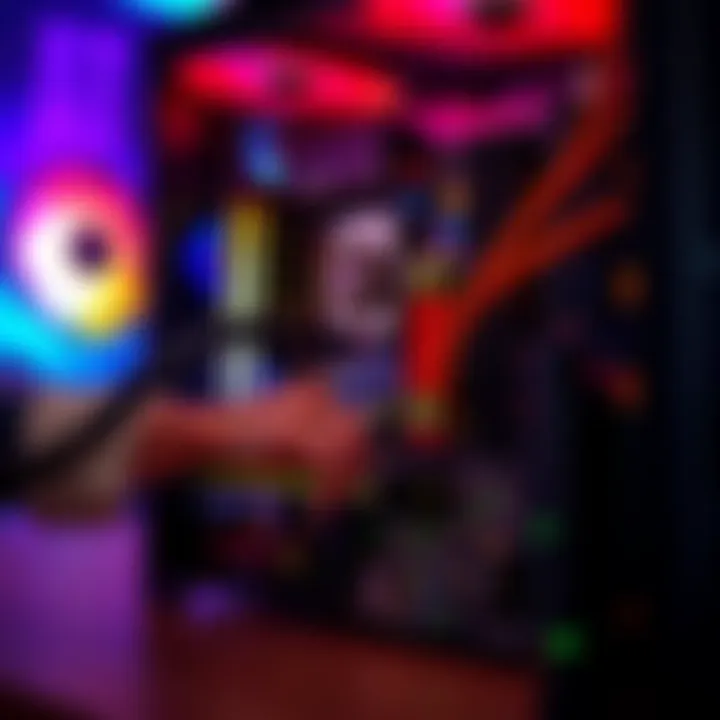 A close-up view of an ATX motherboard being installed into a compact mATX case with creative adjustments.