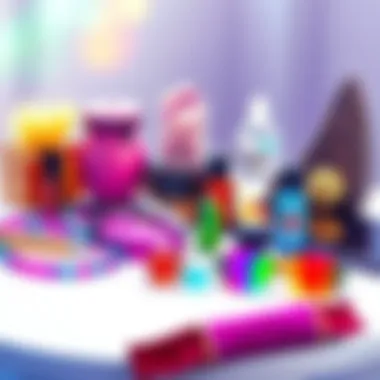 A selection of popular items that are believed to enhance a person's aura, including crystals, essential oils, and colorful accessories, arranged aesthetically on a bright surface.