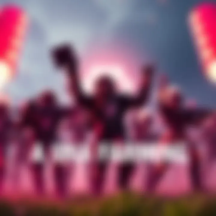 A group of players celebrating their successful aura farming moments in Gears, showcasing teamwork and excitement.