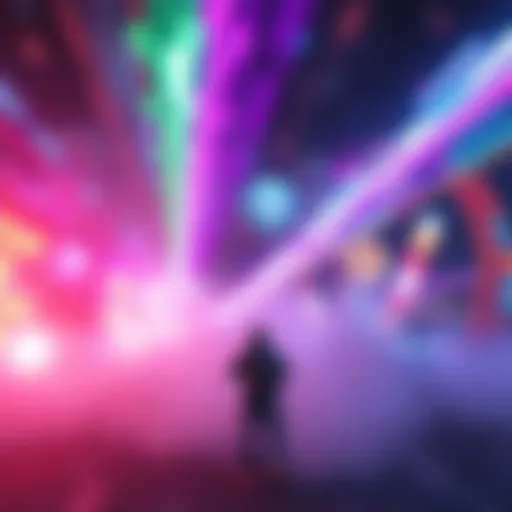 Visual of bright auras shifting into vibrant contrails in a game environment