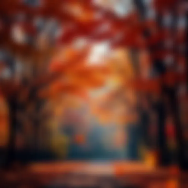 Colorful autumn leaves falling from trees, symbolizing change and the end of October.