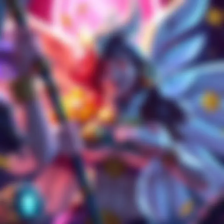 A player dressed as Mercy from a video game, laughing while holding a staff, surrounded by humorous gaming elements.