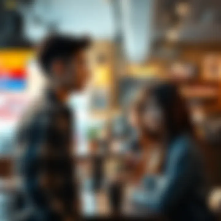 Awkward Flirting Incident A young man nervously approaches a girl at a coffee shop, looking unsure while she appears uncomfortable.