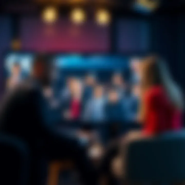 A TV host looking surprised while interviewing a guest who is visibly uncomfortable, capturing a cringy moment on screen.