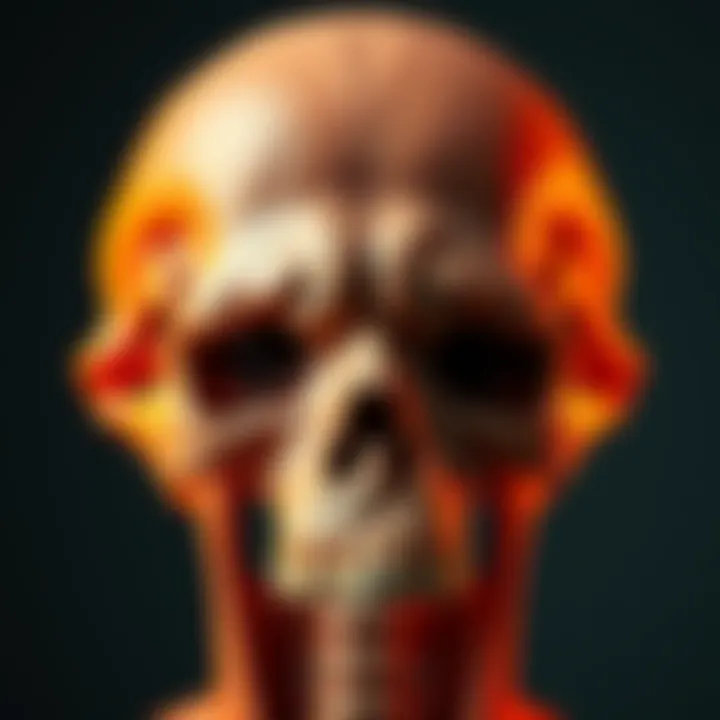 Axel's Cranium Size A close-up view of a person with an unusually large head, illustrating anatomical features and proportions, highlighting the cranium's size.