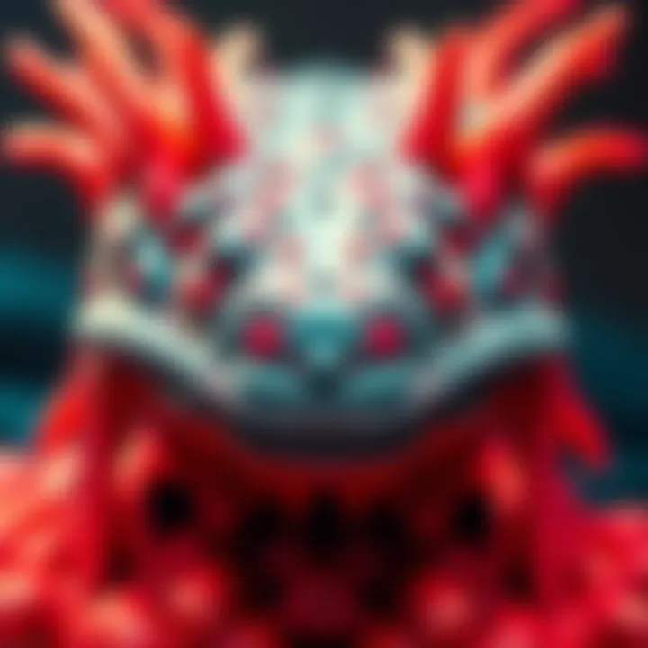 Axolotl Head Close-Up Detailed view of the Axolotl Head item to highlight its unique features.