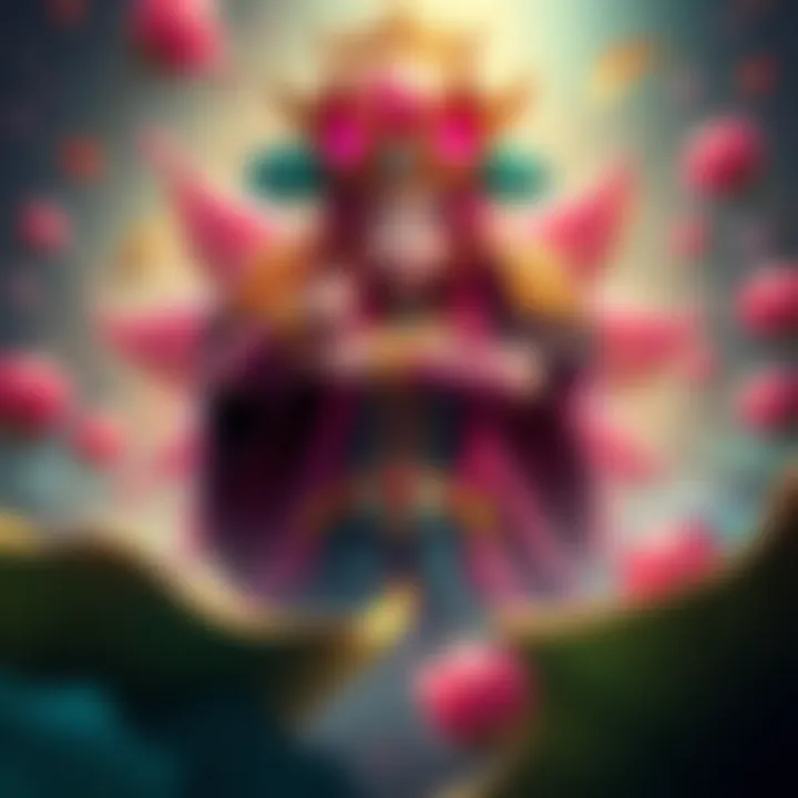 A close-up of the new card Aya, the Lotus Kingpin, showcasing its colorful design and unique artwork.