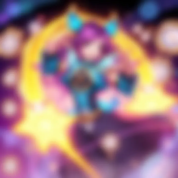 Illustration showing Azalina character with a glowing aura to represent the buff, surrounded by game mechanics icons such as clocks and speed lines to signify time-saving features.