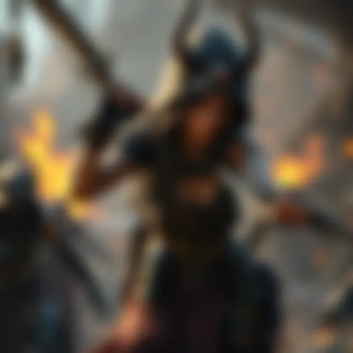 Lara Croft wearing the new Baba Yaga outfit during a battle scene in the game