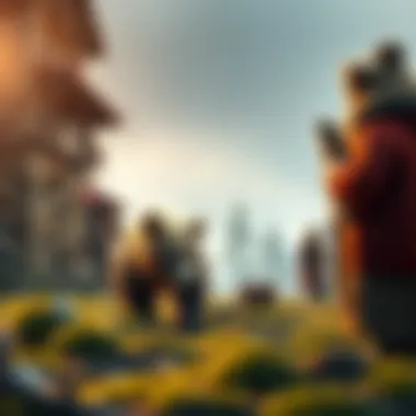 Baby Bear in Ainu Village A baby bear exploring its surroundings in Ainu Village after being rescued, with villagers observing nearby.