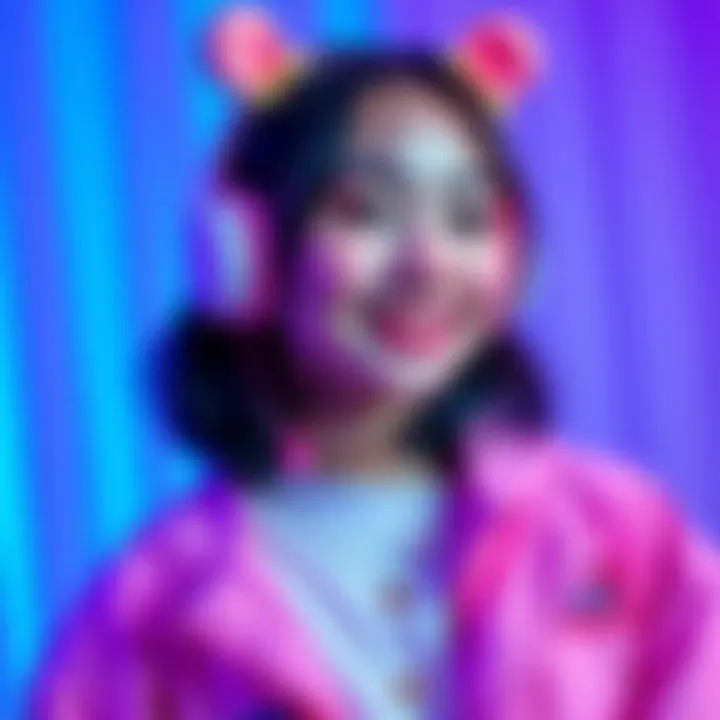 A young woman in pastel-colored clothing, symbolizing a babygirl coded personality, with playful accessories and a cheerful expression.