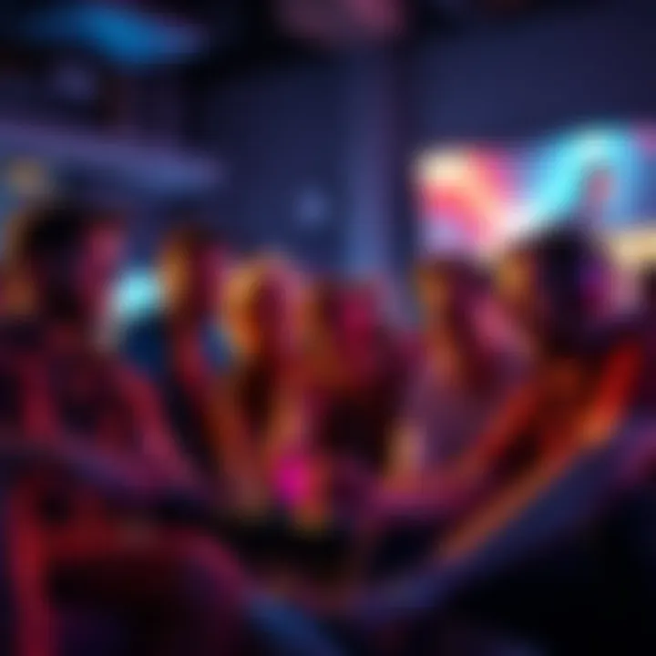 Group of friends playing a video game together during a bachelor party night in Arc Raiders.