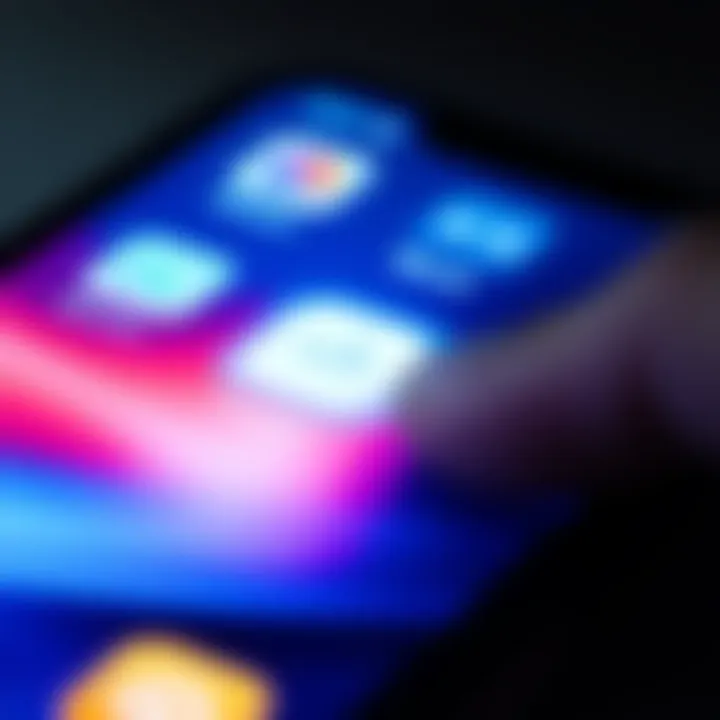 Back Button on a Smartphone A close-up view of a smartphone screen showing a back button being pressed by a finger, symbolizing navigation in apps.