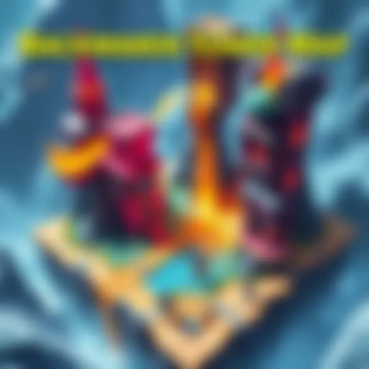 Backwards Tower Map Colorful depiction of a unique backwards tower map, showcasing its innovative design with players engaging around it.