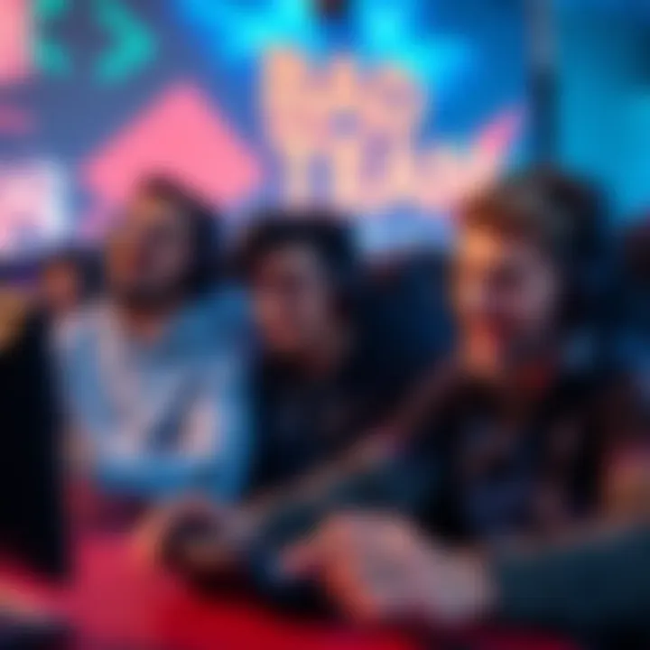 Bad Team in Gameplay A group of frustrated gamers sitting together, showing expressions of disappointment while playing a video game. One gamer is laughing, making a lighthearted joke about their poor performance, while a...