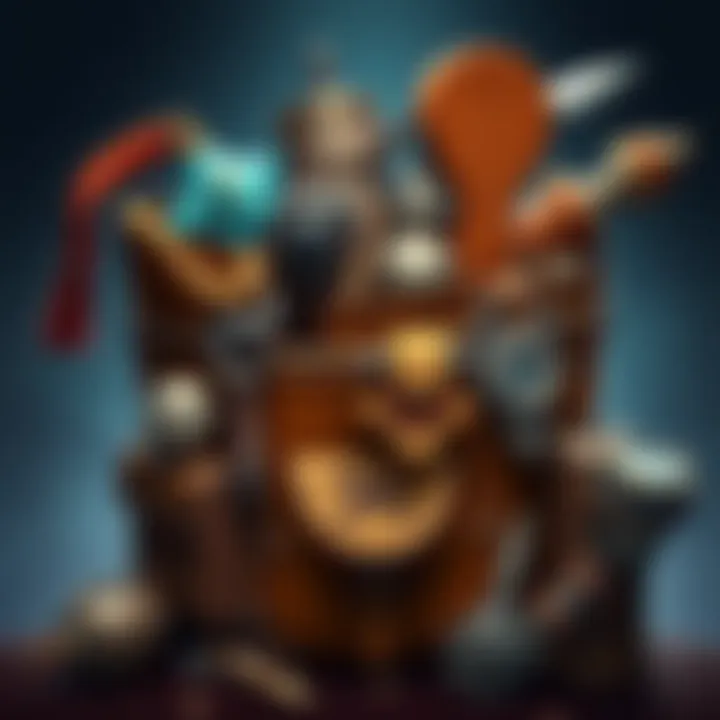 A Bag of Holding filled with various artificer tools and gadgets, showcasing its usefulness for low-level characters.