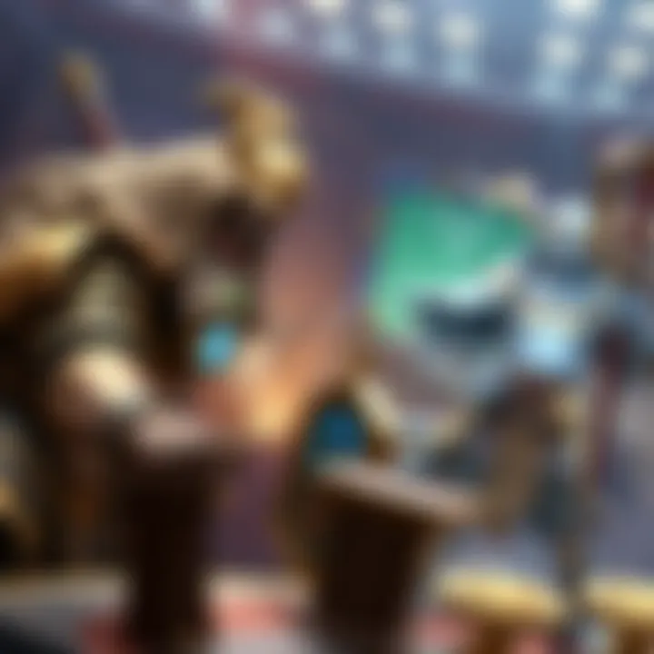 Players engage with updated cards like Ares and Silver Samurai in a competitive game setting