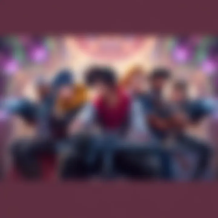 Balanced Teams in Open Queue A group of diverse game characters working together in a balanced team composition during an open queue match.