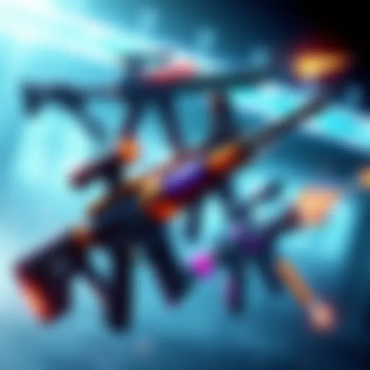 An illustration showing various unique weapons from Arc, highlighting their balance and design in gameplay.