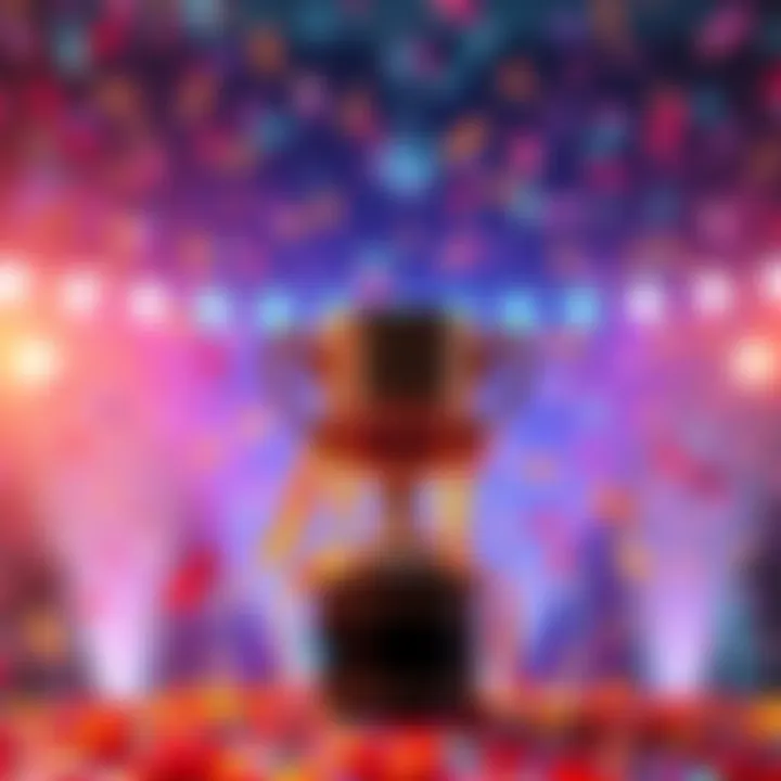 Balatro celebrating its 100% completion milestone with a trophy and confetti