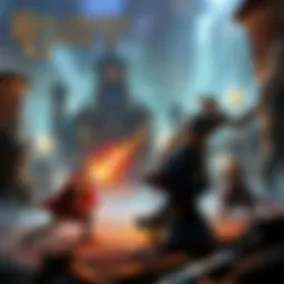 A scene from Baldur's Gate 3 showing characters in an epic fantasy setting, engaging in a battle with magical effects and detailed backgrounds.