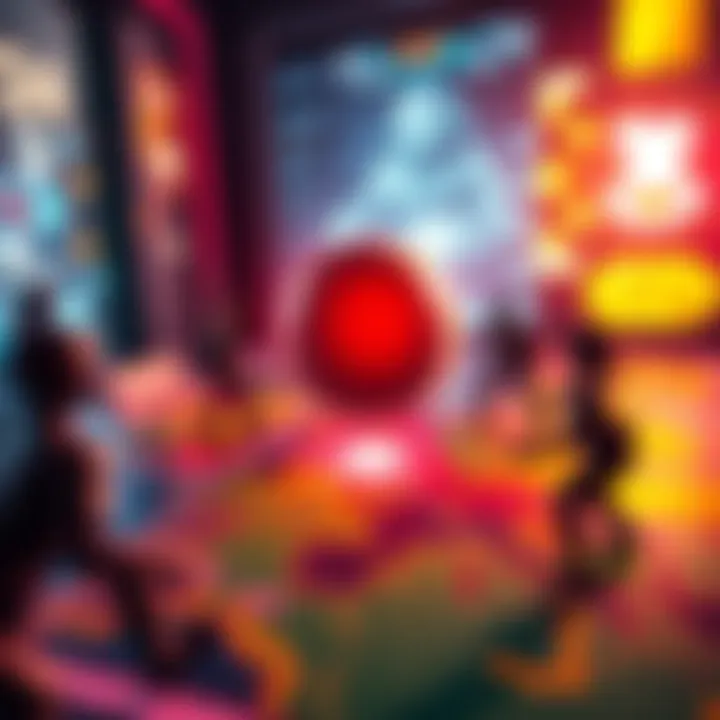 A vibrant scene showing a ball teleporting across a gaming map, with players adjusting their strategies around it.