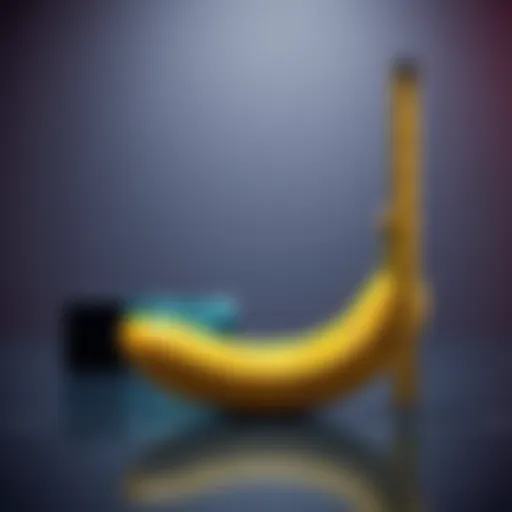 A banana placed next to the RTX Spark device to show scale
